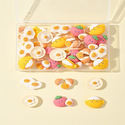 40Pcs Opaque Resin Cabochons CRES-FS0001-21-1