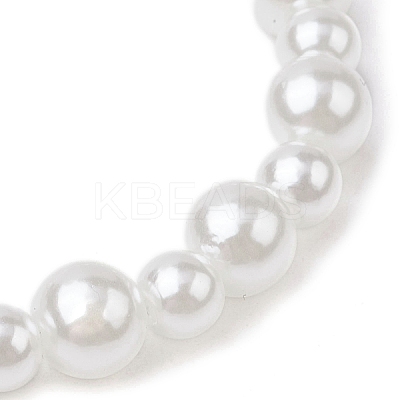 Kids ABS Plastic Imitation Pearl Round Beads Stretch Bracelets BJEW-JB11558-03-1