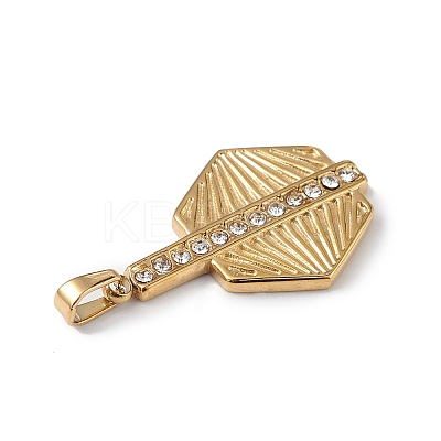 Ion Plating(IP) 304 Stainless Steel with Crystal Rhinestone Pendants STAS-G307-07G-1