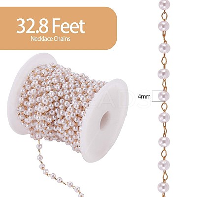 Plastic Imitation Pearl Beaded Chain JX303A-1