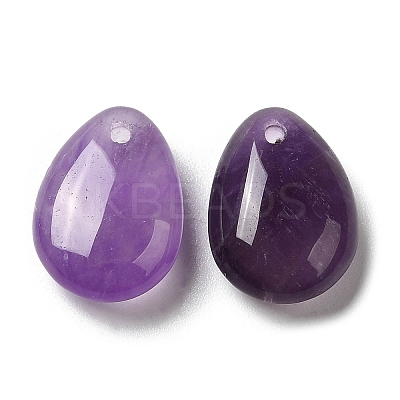 Natural Amethyst Teardrop Charms G-M410-01-05-1