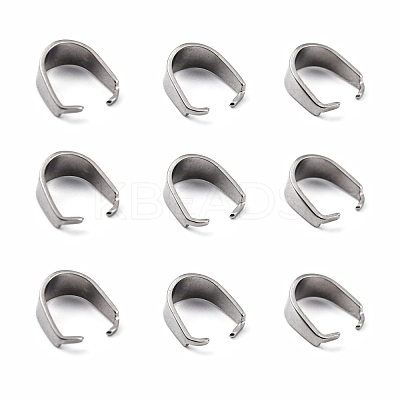 Tarnish Resistant 304 Stainless Steel Snap on Bails STAS-R048-9x7mm-1