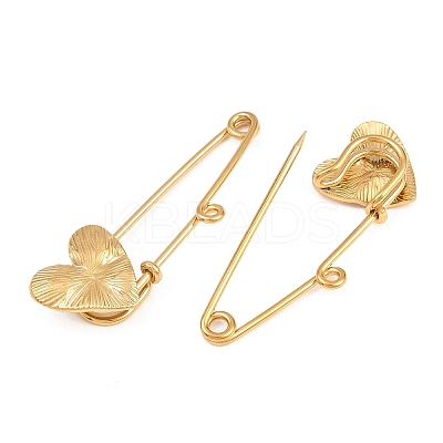 Radiant Heart 304 Stainless Steel Safety Pins Brooch Findings SA-CBA098D-15C-G01-1