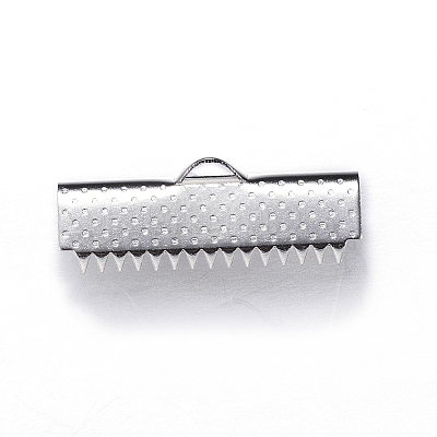 Tarnish Resistant 304 Stainless Steel Ribbon Crimp Ends LS-STAS-N0013-05P-1