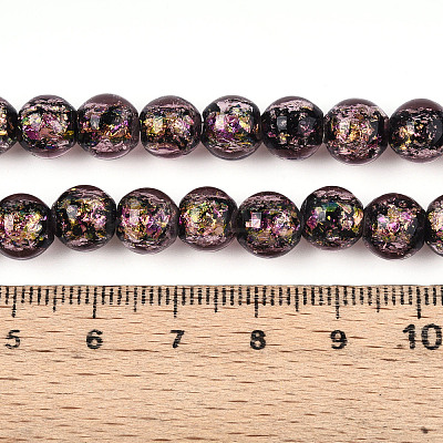 Handmade Foil Glass Beads Strands FOIL-N029-05A-1