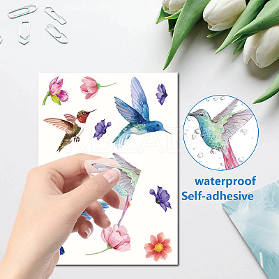 8Pcs 8 Styles Rectangle Plastic Window Stickers DIY-WH20015-003-1