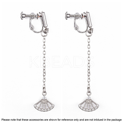 Brass Screw Clip-on Earring Converters Findings KK-N229-01C-1