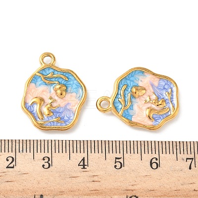 304 Stainless Steel Enamel Pendants STAS-I346-03G-1