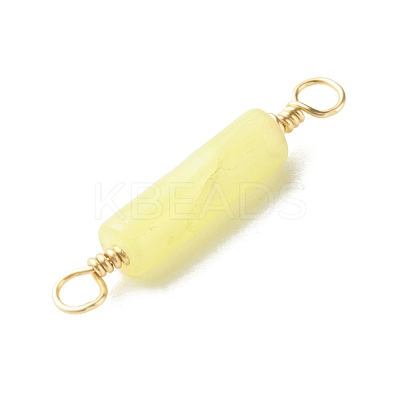 Natural Lemon Jade Connector Charms PALLOY-JF01454-08-1