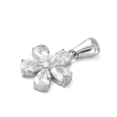 316 Surgical Stainless Steel Rhinestone Pendants STAS-P412-09P-1