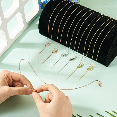 6Pcs 3 Colors Brass Box Chain Necklaces NJEW-TA0001-20-1