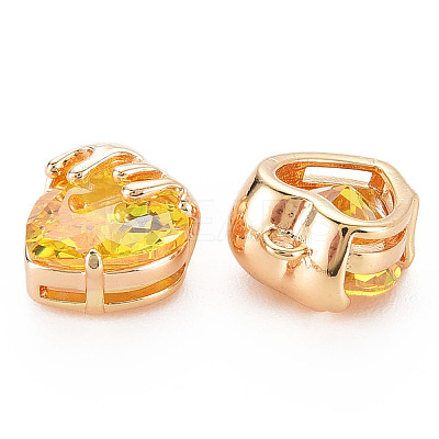 Brass Micro Pave Cubic Zirconia Charms KK-N232-302A-01-1