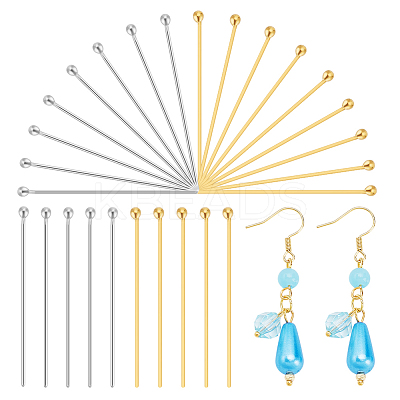 30Pcs 2 Colors 925 Sterling Silver Ball Head Pins STER-AR0001-15-1