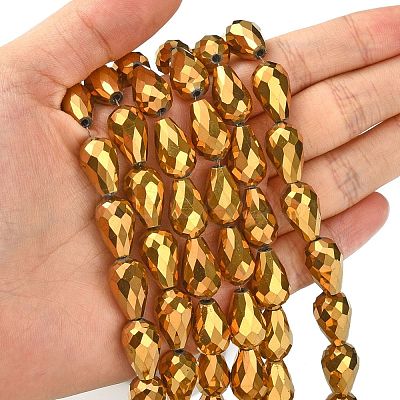 Electroplate Glass Beads Strands EGLA-D017-15x10mm-3-1