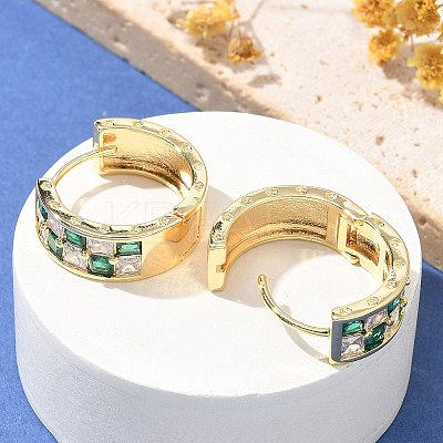 Brass Micro Pave Cubic Zirconia Hoop Earrings LS-EJEW-H152-01B-G-1
