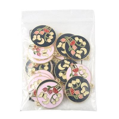 20Pcs 2 Colors Alloy Enamel Pendants ENAM-FS0004-14-1
