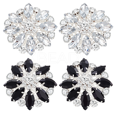 4Pcs 2 Colors Zinc Alloy Rhinestone Ornament Accessories DIY-GA0005-93-1
