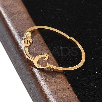 304 Stainless Steel Cuff Rings for Women RJEW-D285-01G-C-1