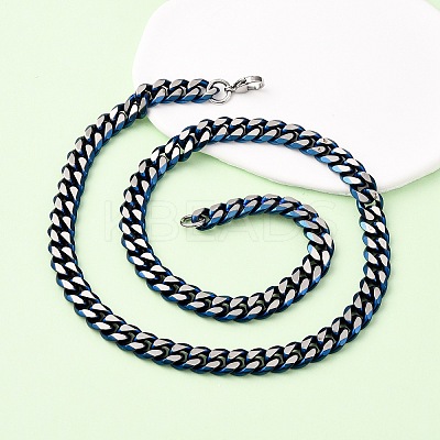 10MM 304 Stainless Steel Cuban Link Chain Necklaces NJEW-C099-04A-01-1