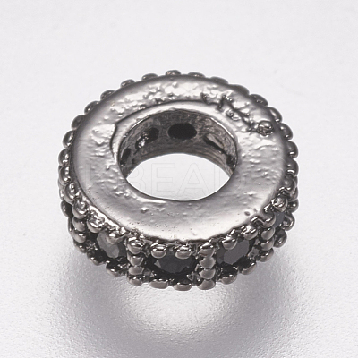 Brass Micro Pave Cubic Zirconia Bead Spacers ZIRC-K074-12-01B-1