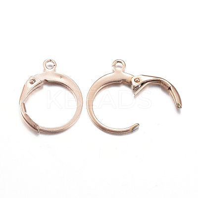 Ion Plating(IP) 304 Stainless Steel Leverback Earring Findings X-STAS-D167-55RG-1