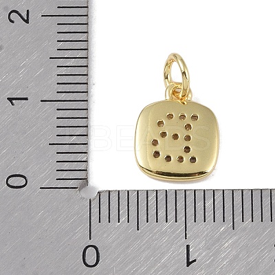 Rack Plating Brass Micro Pave CLear Cubic Zirconia Charms KK-E110-14G-B-1