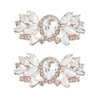 2Pcs Alloy Rhinestone Shoe Decorations AJEW-FG0003-73A-1