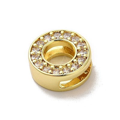 Brass Micro Pave Cubic Zirconia Beads KK-H487-25G-15-1
