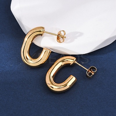 201 Stainless Steel Half Hoop Earrings X-EJEW-C501-16G-A-1