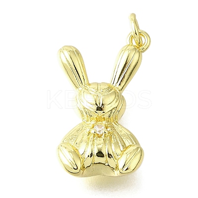 Brass Micro Pave Cubic Zirconia Pendants KK-V007-21G-1