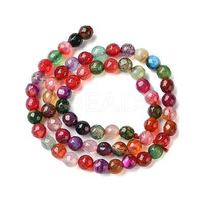Natural Agate Round Beads Strand X-G-L084-6mm-08-1