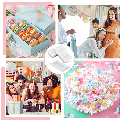 Paper Pillow Candy Boxes with Rectangle Visible Window LS-CON-WH0094-18A-1