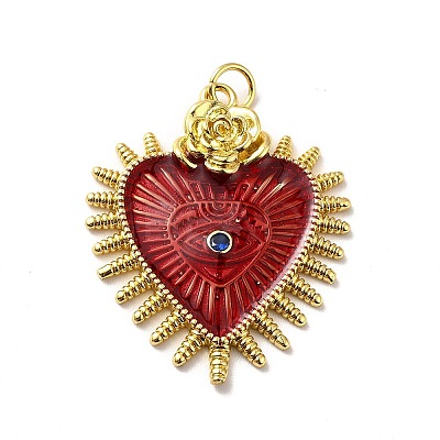 Rack Plating Brass Enamel Pendants X-KK-M230-27G-1