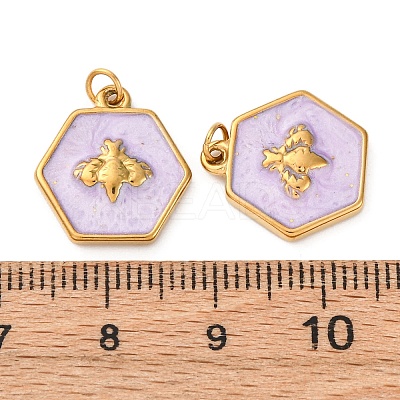 304 Stainless Steel Enamel Pendants STAS-U061-37G-C06-1