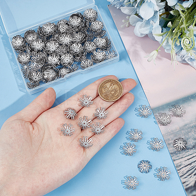 300Pcs 304 Stainless Steel Beads Cap STAS-UN0056-66-1