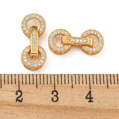 925 Sterling Silver Micro Pave Clear Cubic Zirconia Fold Over Clasps STER-U001-20G-1