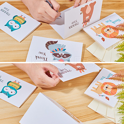 Envelope and Animal Pattern Thank You Cards Sets DIY-CP0001-67-1
