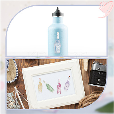 30Pcs 6 Colors Transparent Resin Bottle Cabochons CRES-GF0001-04-1