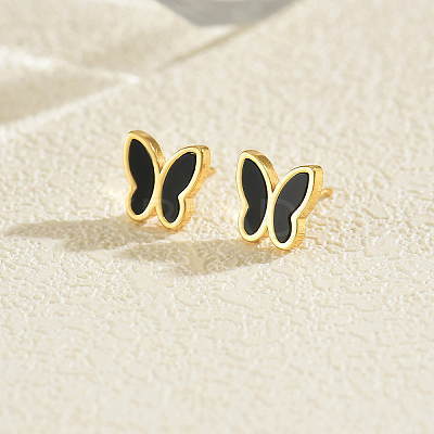 Butterfly 201 Stainless Steel Stud Earrings YM0413-1-1