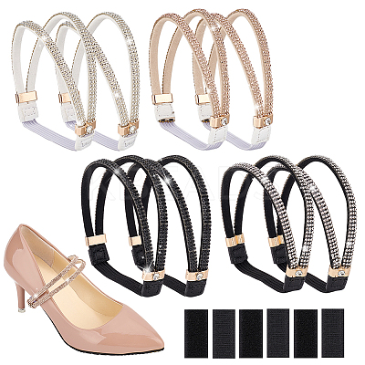 4 Bags 4 Colors Elastic Polyester Shoelace Bands FIND-PH0020-45-1