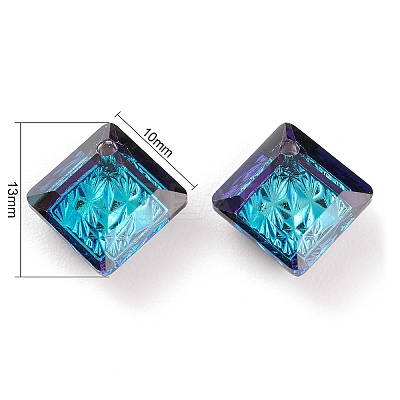 Embossed Glass Rhinestone Pendants GLAA-J101-03A-001BB-1