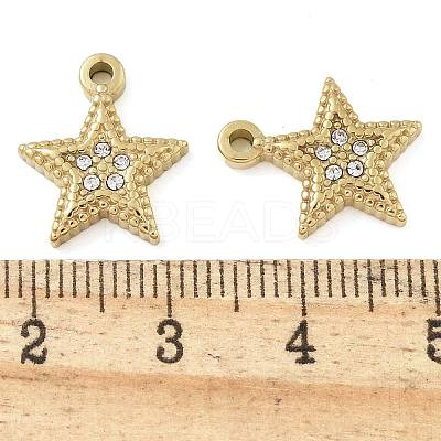 Ion Plating(IP) 304 Stainless Steel Rhinestone Charms STAS-U032-08G-1