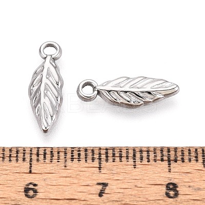 304 Stainless Steel Leaf Charms STAS-T067-51P-1