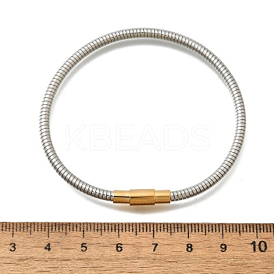 304 Stainless Steel Twisted Rope Shape Bangles for Women BJEW-C091-02B-GP-1