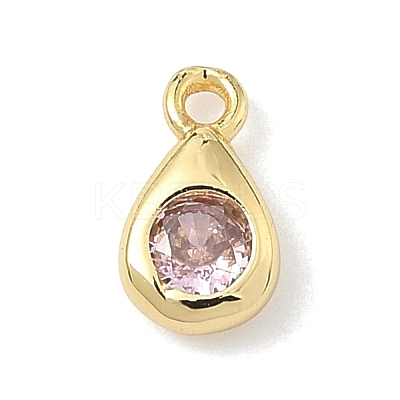 Brass Micro Pave Cubic Zirconia Charms LS-KK-G548-20G-03-1