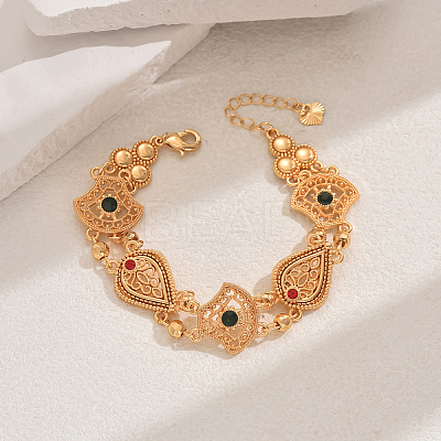 Alloy Cubic Zirconia Link Bracelets for Women FN6490-1-1
