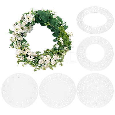 5Pcs Acrylic Round Oval Wreath Boards DIY-WH0570-18-1