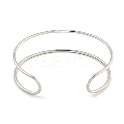 Non-Tarnish Hollowed 304 Stainless Steel Cuff Bangles for Women Men BJEW-P331-02P-1