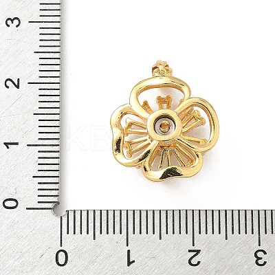 Rotatable Brass Micro Pave Clear Cubic Zirconia Pendants KK-F905-23G-04-1