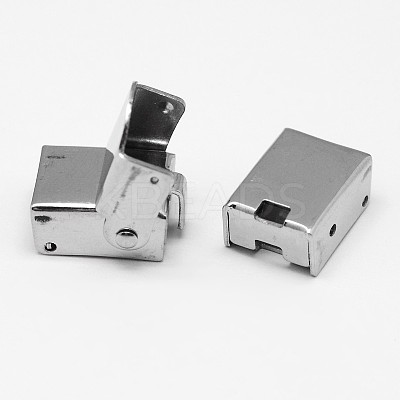 Tarnish Resistant Rectangle 201 Stainless Steel Watch Band Clasps STAS-F067-02-1